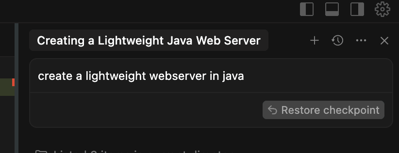 Prompt create a webserver in java